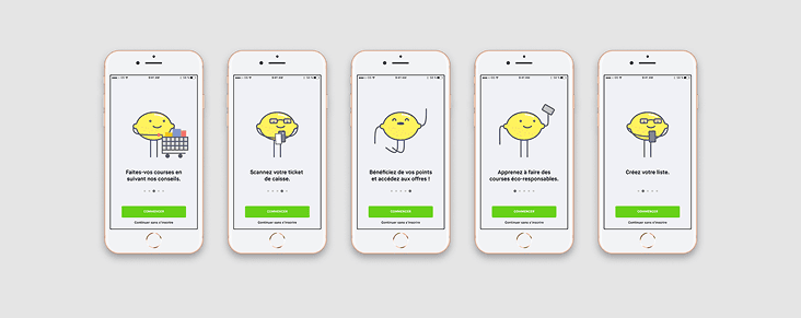 Parcours d'onboarding dans l'application